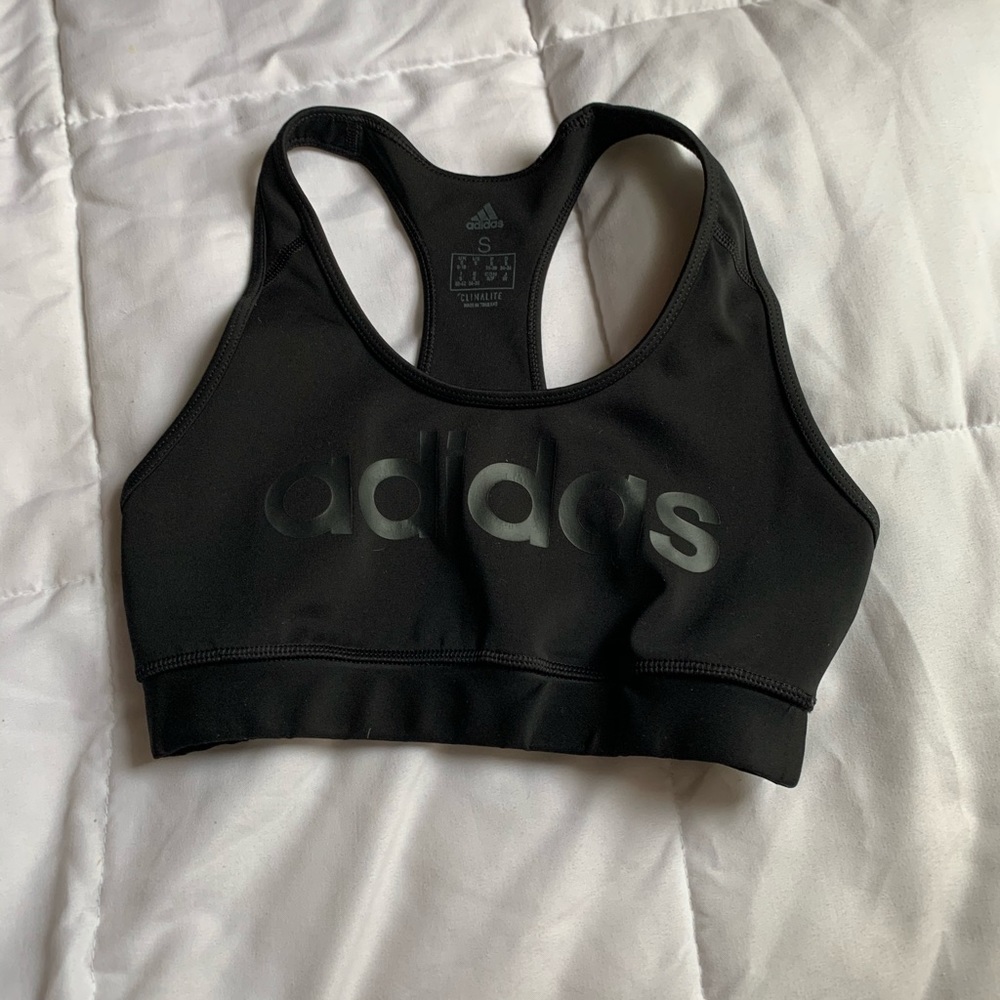 black adidas sports bra